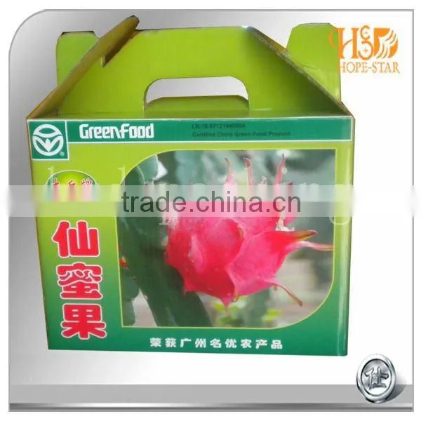simple paper box hand-held green box for packing fruit