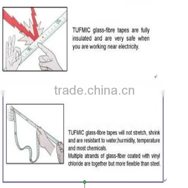 Long fiberglass measuring tape comfortalbe and anti-slip handle open fiber measuring tape