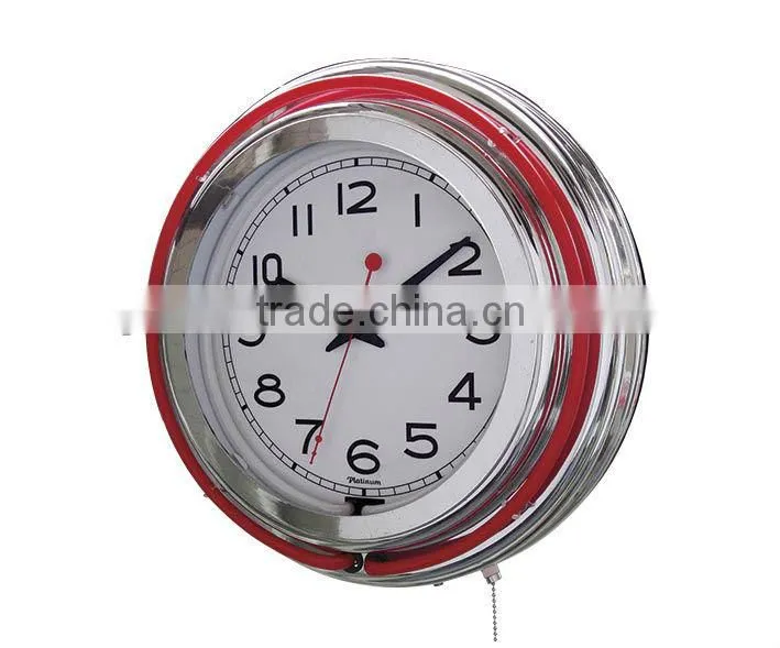 15 inch advertising customized double neon wall clock