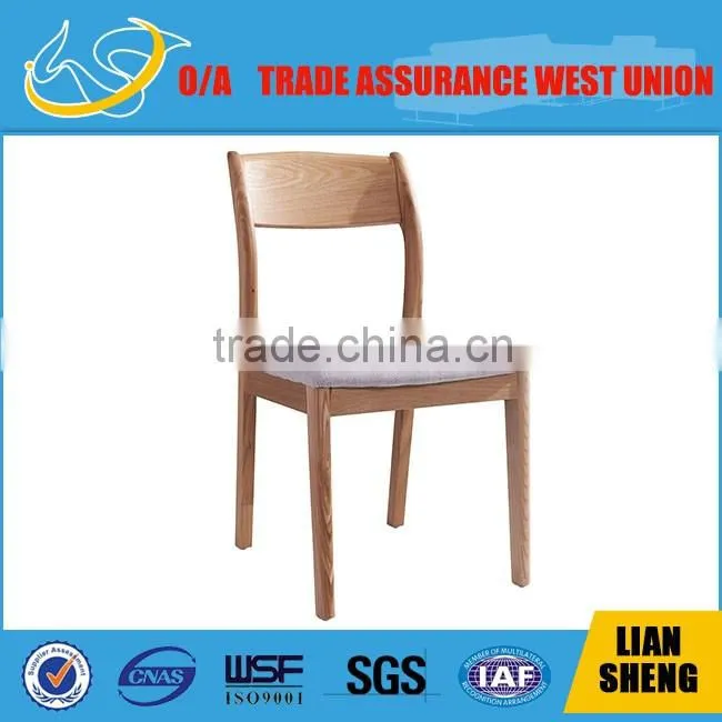 Modern neat ash solid wood dinning chair with cushion seat and fabric seat DCW9011#