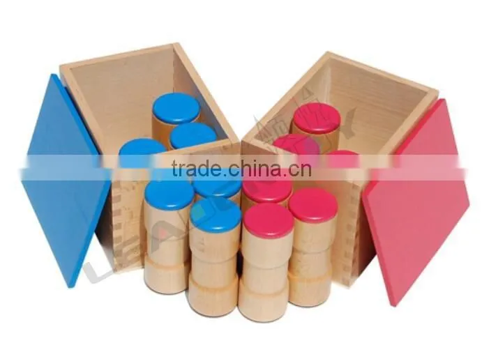 High quality montessori wooden sensorial toy for sound boxes
