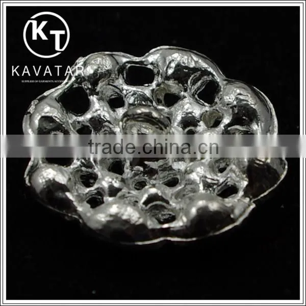Good quality NK019 metal flower lead free metal shank rhinestone buttons