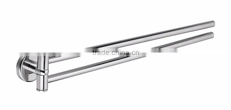 towel rail bathroom hotel use silver color, brass material double towel rail