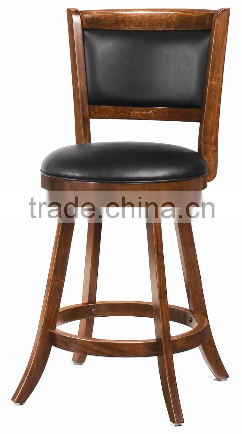 Vintage style bar furniture wooden swivel bar stool higt bar chair