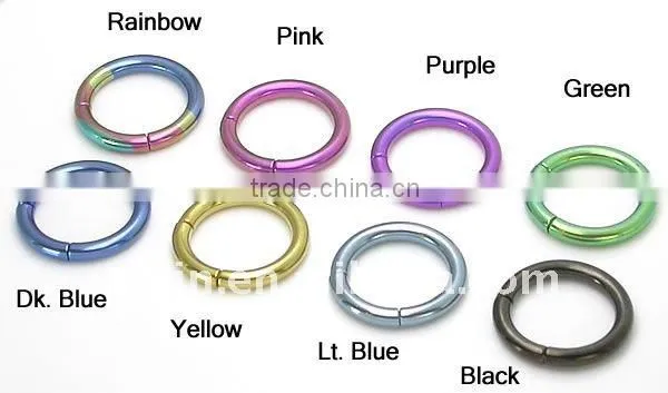 14g Titanium Segment Captive Ring 18 Color Choices,bcr