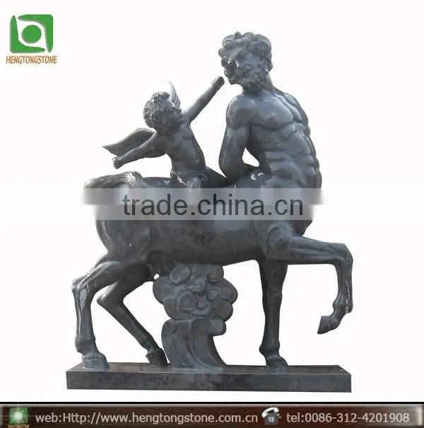 Carved Famous Black Marble Garden Male Sculpture