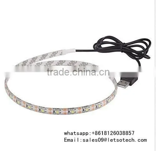 CE ROHS approved led tape IP65 Waterproof 5V usb powered led strip 500mm flexible light white/Red/Blue/Green 2 years warranty