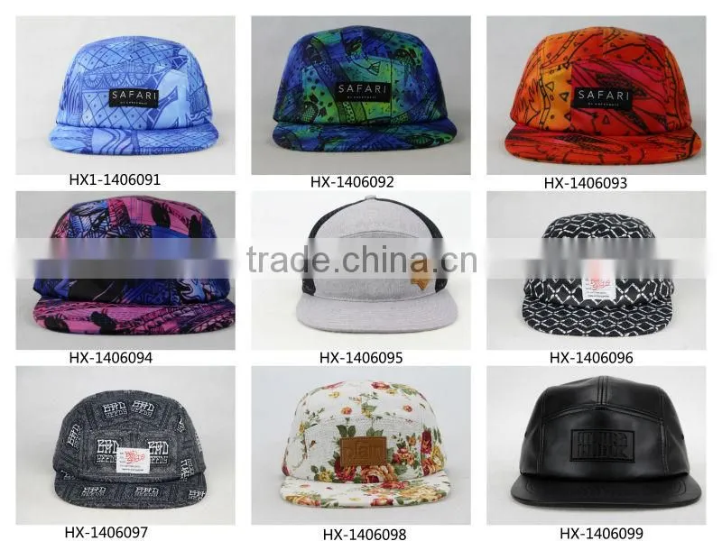 High Quality 100% Cotton Wholesale Flat Brim Custom 5 Panel Hats&Caps
