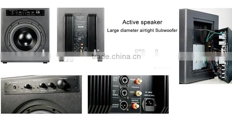 Professional Class D 1000 w 12 inch speaker unit enclosed senior cinema home theater sound music active subwoofer speaker box