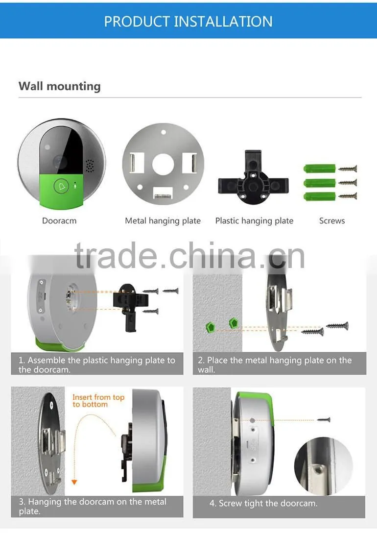IOS Android pc wifi wireless doorbell camera pre-sale products unlcok wifi doorbell camera