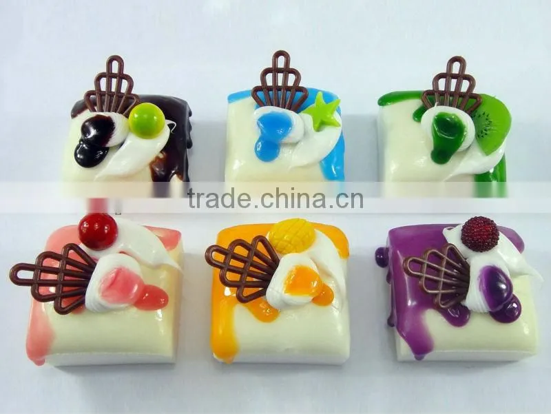 Fake square colorful shining cake as for fridge magnet decoration