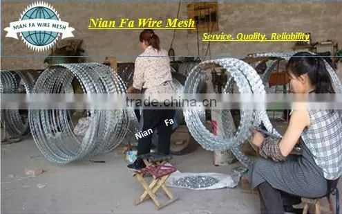 razor barbed wire/barbed wire concertina (factory)