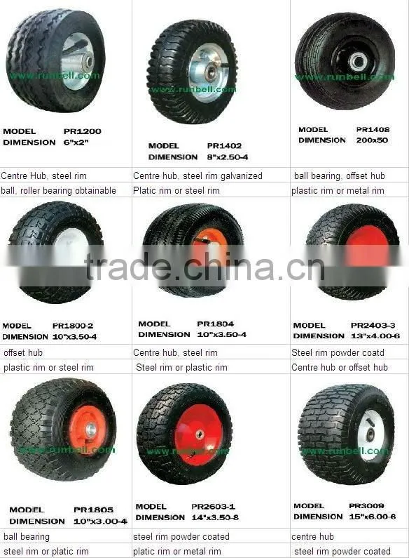 2.50-4 Pneumatic Wheel with Steel Rim Ball Bearing