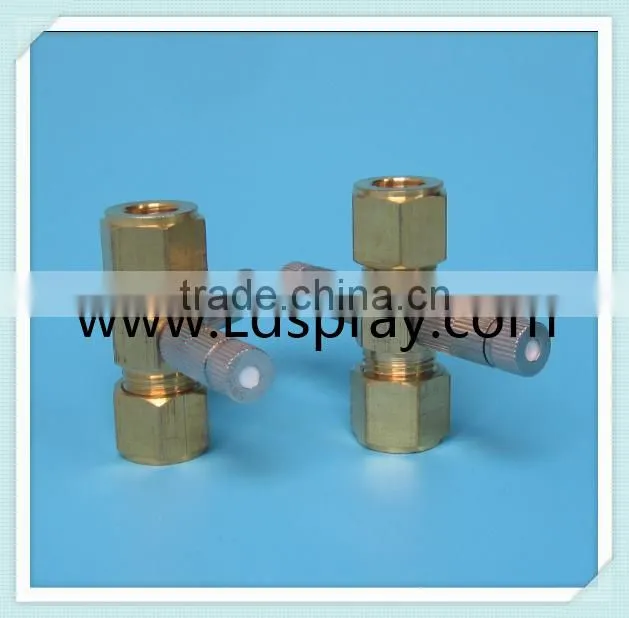 Brass threaded ferrule type 3/8 through connector with one two holes
