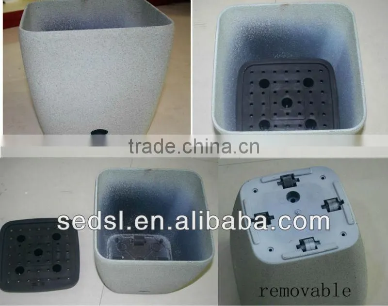 beautiful square plastic frosted flower nursery flower pot