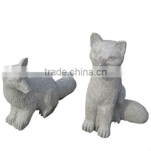 Hand Carving Stone Animal Fox Statue