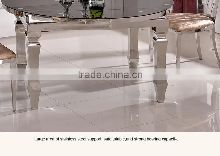 TH389 Fashionable High Quality round Tempered Glass dining Table