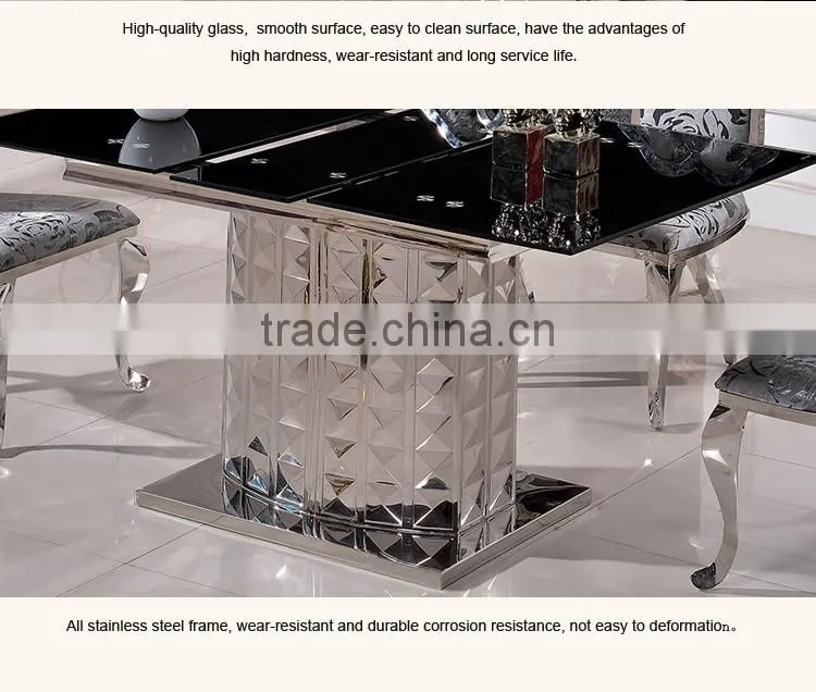 New Model Furniture Folding Extendable Glass Dining Table TH391