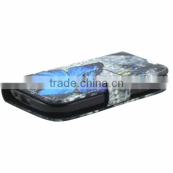 Cheap PU leather phone case flip leather holster protective back covers for samsung 8190