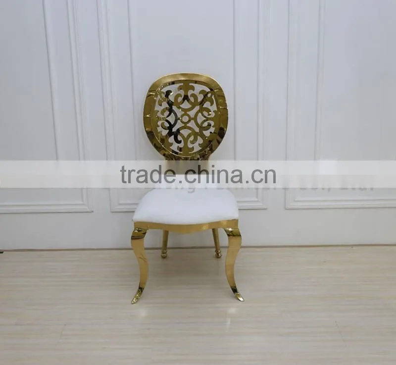 Craving golden stainless steel wedding chair