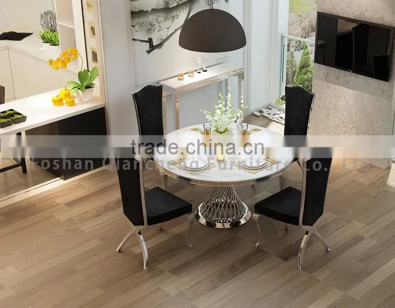 Fancy Unique Marble Banquet Table with Metal Base