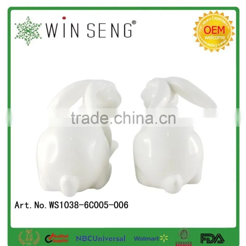 2016 Easter decoration custom cute funny ceramic easter rabbit figurines