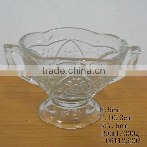 High Quality clear glass ice cream cup