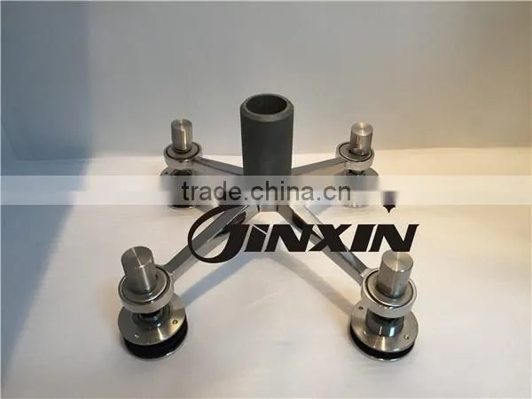 JINXIN glass 4 legs system fitting installation glass spider connection