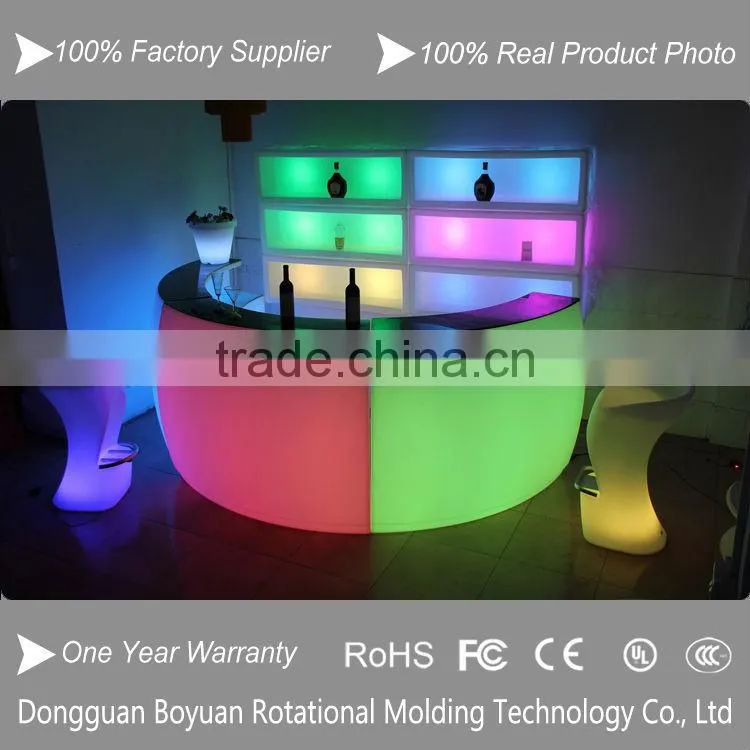 waterproof glowing PE wine table led bar counter