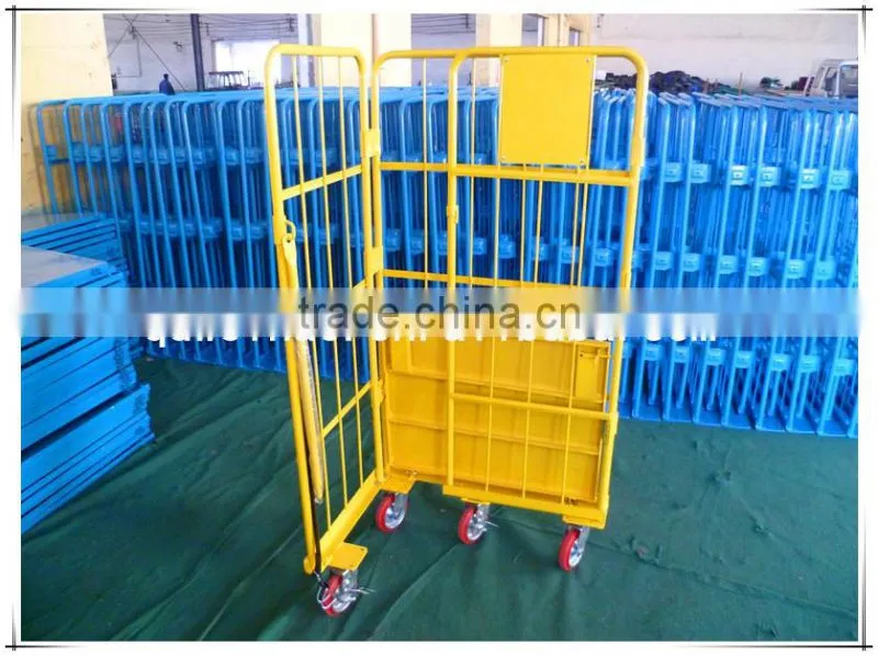 2016 new products of high quality supermarket foldable heavy duty metal mesh roll container