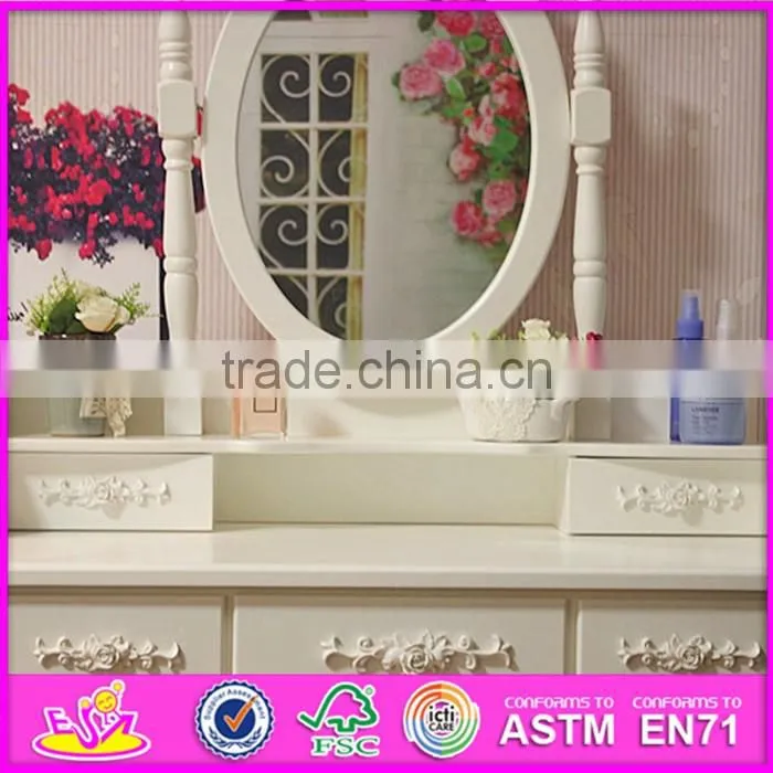 2016 wholesale luxurious bedroom solid wooden makeup vanity W08H057