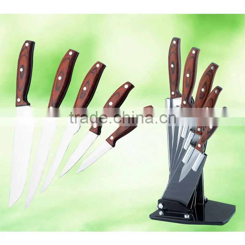 Wood handle carving knife