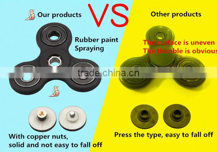 Wholesale OEM Finger Toy Anti Stress Tri Hand Fidget popular edc Spinner Toys/ light hand spinner toys/ rose golden spinner toy