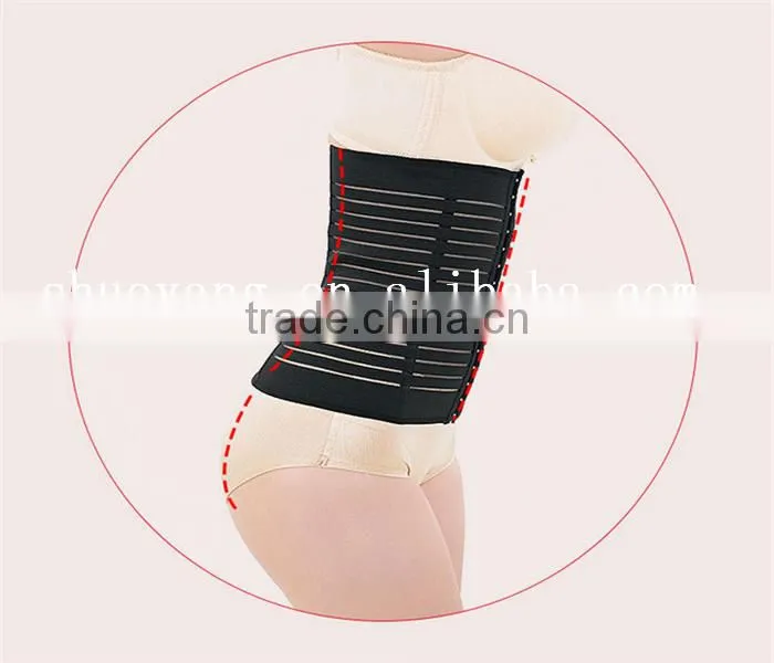 3 Hooks Black Postnatal breathable free sample belly shaper body shaper for women