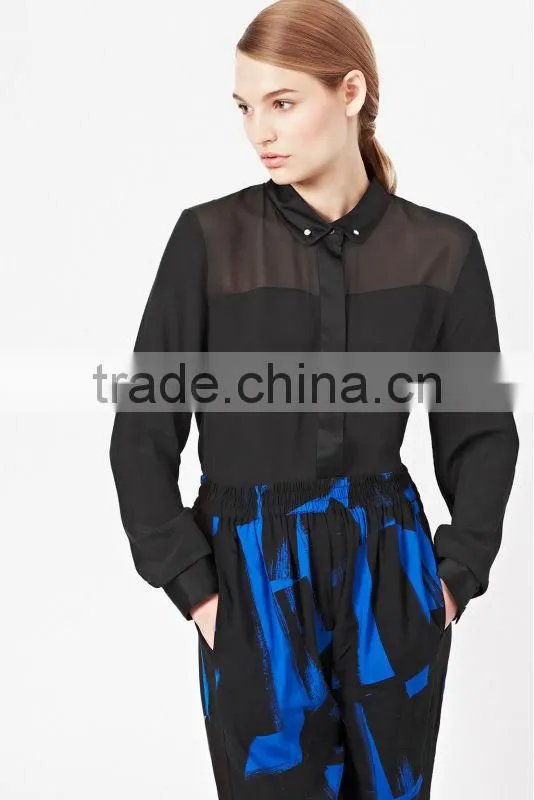 Ladies Buttoned Pure Silk Classic Blouse