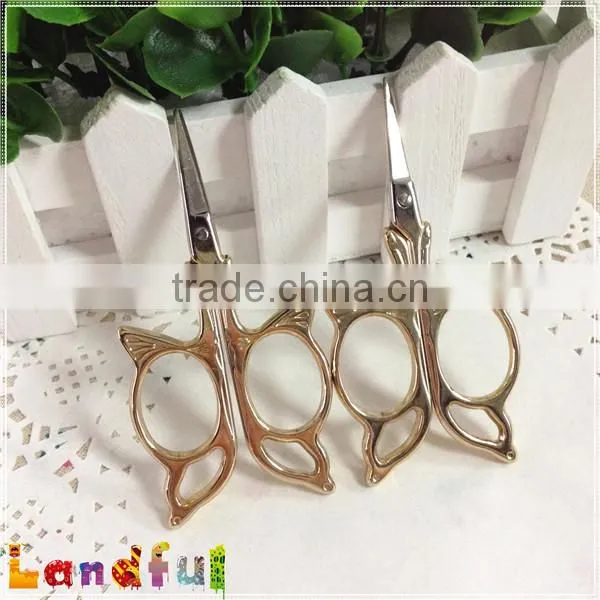 Stainless Antique Zakka Embroidery Gold Butterfly Sewing Scissors