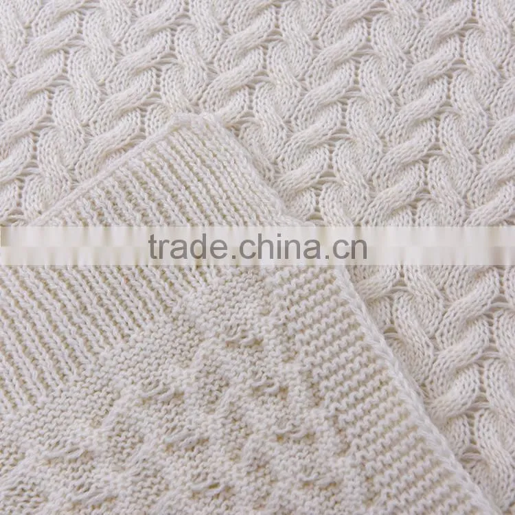 Yarn knitted blanket handmade crochet soft and comfortable blanket