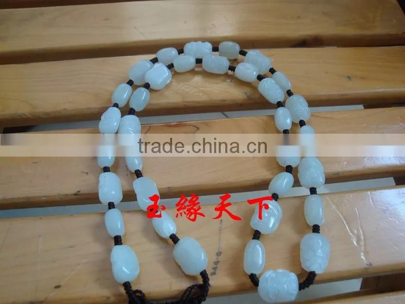 jewels jade Hetian jade jade necklace male eighteen Arhats handmade Jade Pendant Necklace Chain Lanyard Mens Genuine jade stone