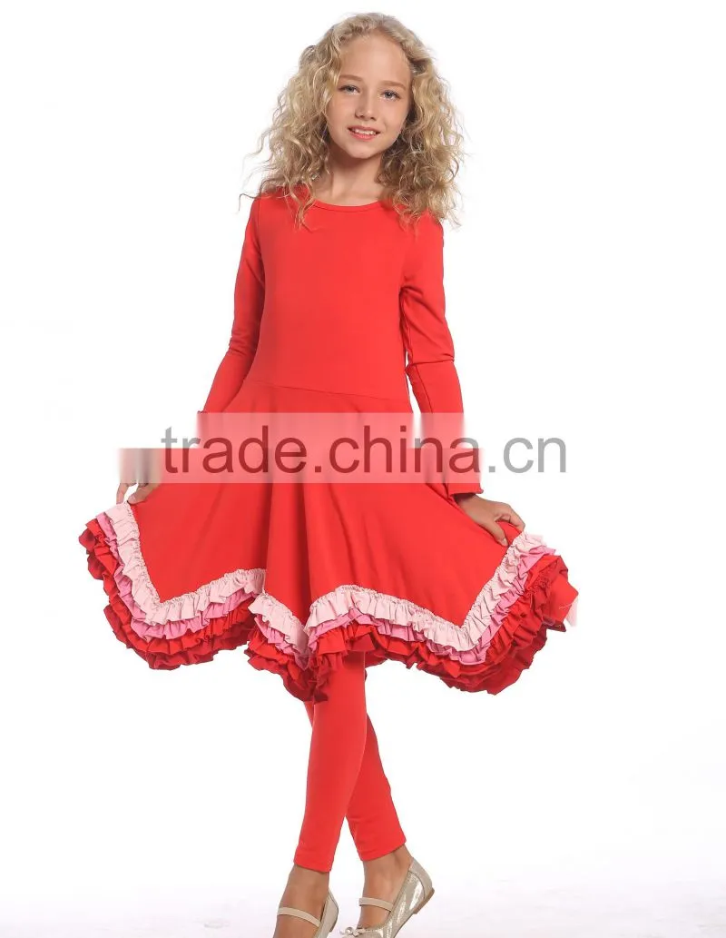 round neck Christmas design unique girls party wear dress