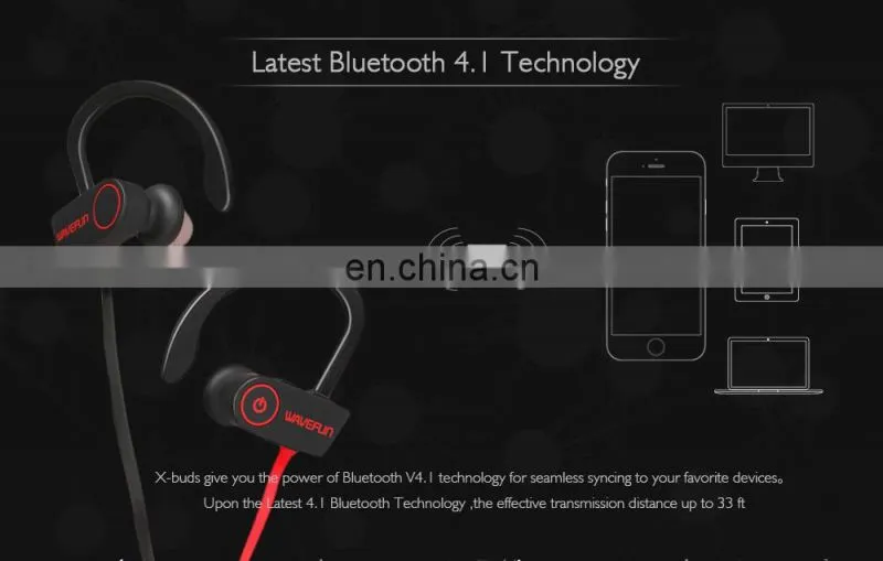 Wavefun X-Buds bluetooth headphones IPX7 waterproof wireless earbuds with bass sport CSR earphone with mic headset