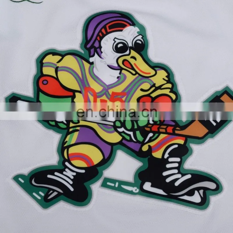 100% polyester customized white embroidery hockey jersey