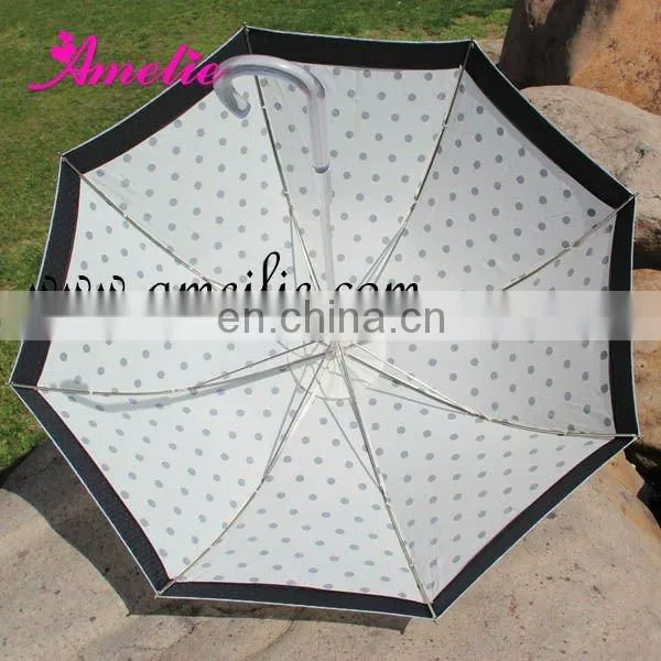 Straight White Pagoda Polka Dot Umbrellas