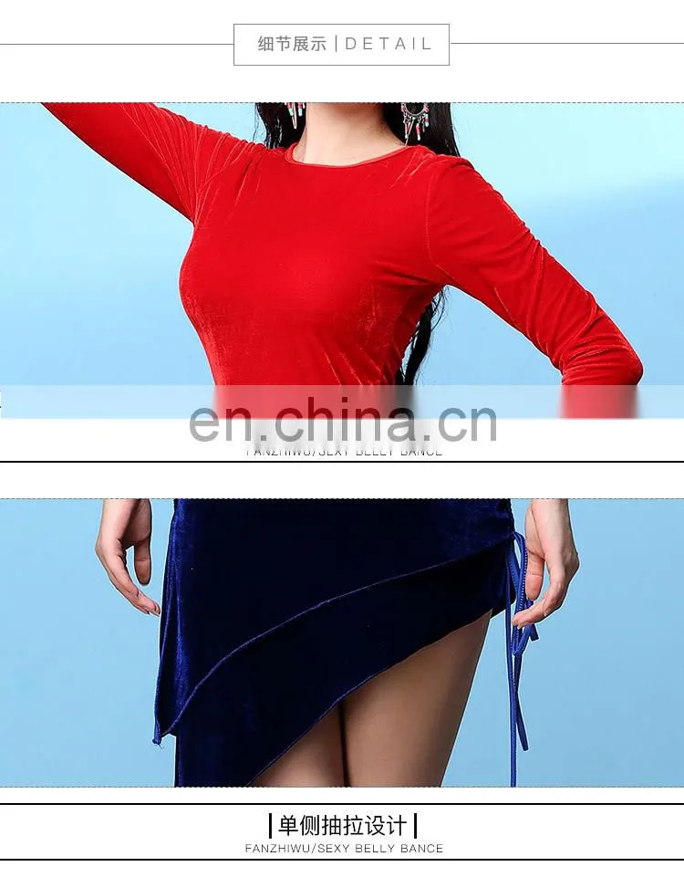 T-5201 Egyptian tribal velvet professional sexy women belly dance skirt