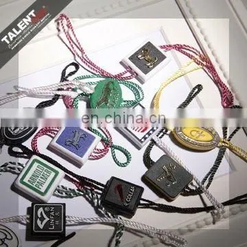 custom garment brand name logo plastic seal tag string