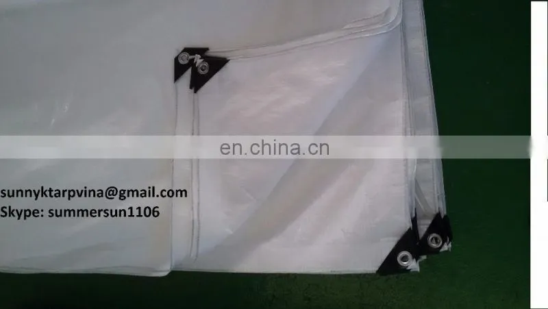 WHITE TARPAULIN WATERPROOF 45 GSM MADE IN VIETNAM
