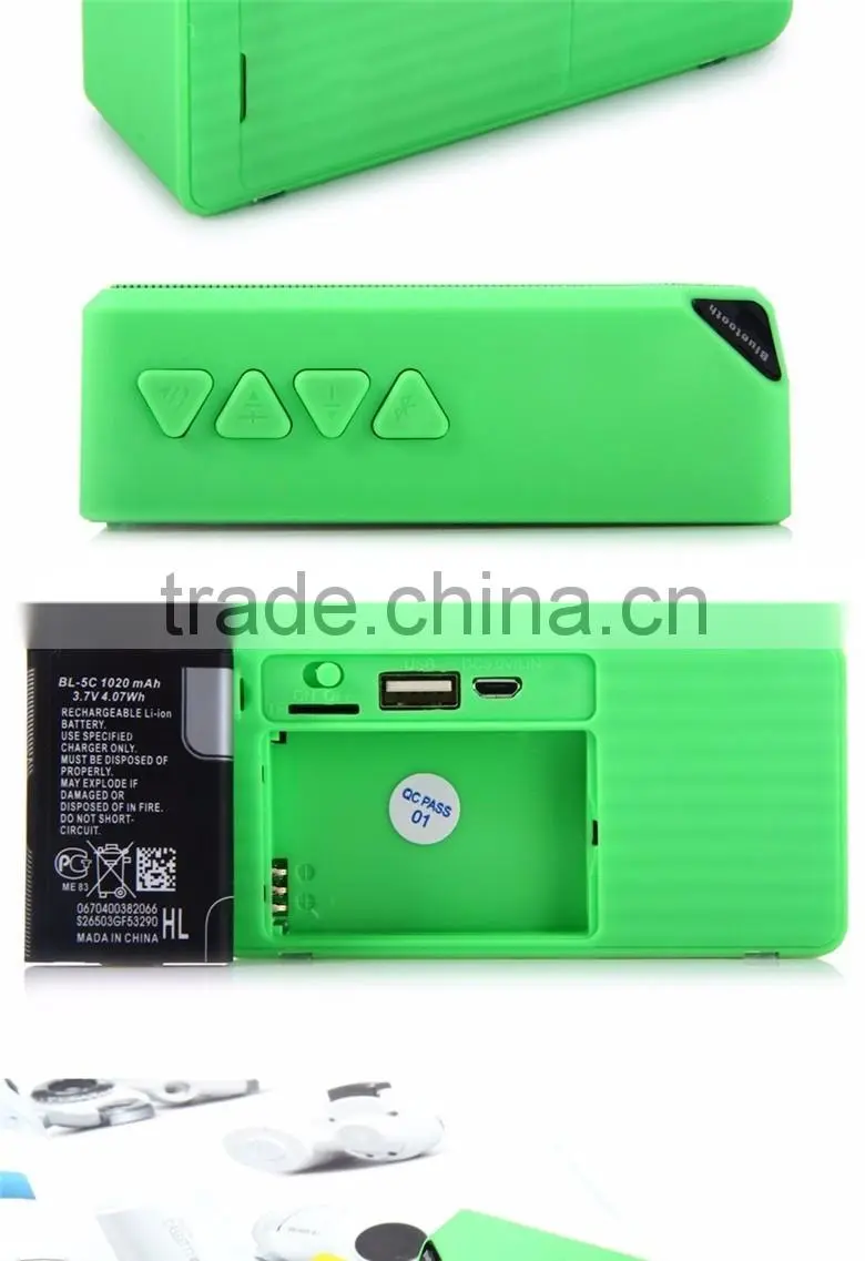 2016 mini rectangle card slot popular LC- X3 bluetooth speaker
