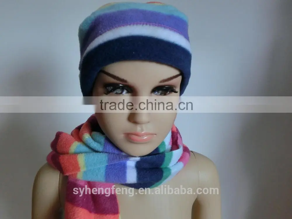 2016 New Two-pieces poral fleece hat and scarf