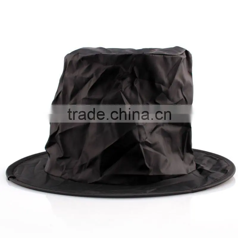 Black waterproof folding hat