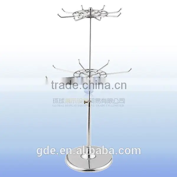 wholesale hot sale metal chrome 2 layers display hanging rack
