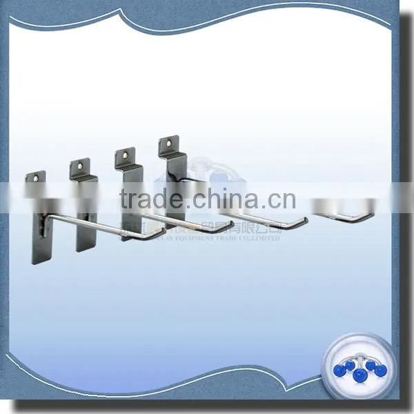 Light duty metal chrome slat wall display hook